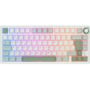 Pakking Bedraad Mechanisch Toetsenbord Met Hot-Swappable 80 RGB Backlit MDA PBT Keycaps Compatibel Met RK R75 (Braziliaanse SkyCyan)