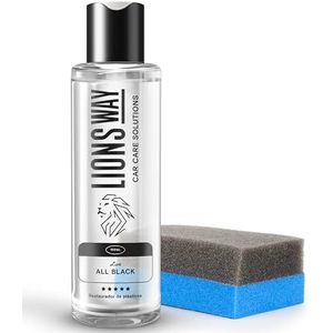 LIONSWAY - Lion All Black | kunststof restaurator | herstelt oorspronkelijke kleur en glans | eenvoudig bedienen | met spons cadeauapplicator - 150 ml