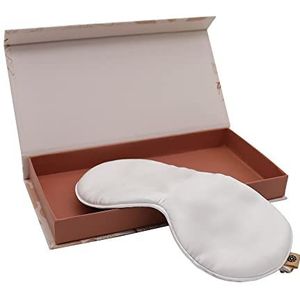 Premium handgemaakt 25 momme moerbei zijden oogmasker om te slapen (natuurlijk wit)