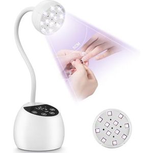 Uv-lamp voor gelnagels, flexibele led-lamp, zwanenhals, mini-draaibare nagellamp, uv-lamp voor het uitharden van iedereen