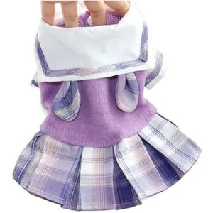 Hondenkleding Schattige puppyjurk Herfst Winter Zoet JK Rok Kat Hond Harnas Gebreide trui Warme jas Chihuahua Yorkshire Poedel (Color : Purple, Size : S)