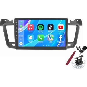 Android 14 Autoradio Sat Navi voor P-eugeot 508(2011-2018) 9 Inch Touchscreen Multimedia Speler met Draadloze Carplay GPS Navigatie FM RDS Bluetooth 5G-WiFi SWC DSP,M120s