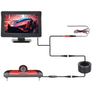Achteruitrijcamera Voor Peugeot Voor Boxer 2007-2018 170° Groothoek Auto Remlicht Achteruitrijcamera Met 4,3-inch Monitor(Desktopdisplaycamera)