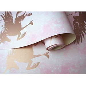 Holden Decor Iridescent Unicorns Pink/Rose Gold 90951 behang