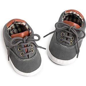 ohsofy Zachte pasgeborenen jongens meisjes canvas sneakers kinderen slip-on antislip pasgeborenen eerste wandelaars snoepschoenen voor 0-18 maanden, Y1 donkergrijs, 0-6 Maanden