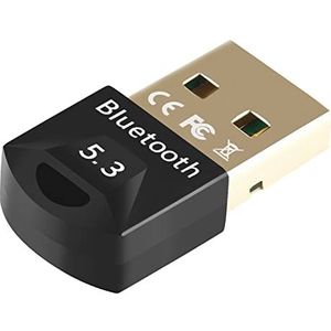 zoerbufan Bluetooth adapter 5.3, Bluetooth-stick voor Windows 11/10/8,1/7, USB EDR Bluetooth-dongle voor pc, laptop, desktop, headset, luidspreker, toetsenbord, hoofdtelefoon (zwart)