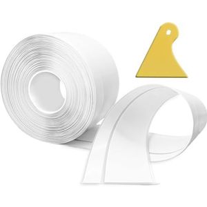 Zelfklevende zachte plint, 18M PVC keukenplint 50x20mm, zelfklevende plint voor keuken en badkamer 5x2 Wit