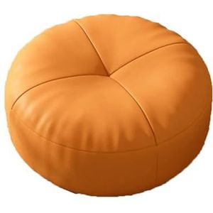 Voetenbank Leren krukje met kleine voet, opstapje, ronde futonkussenkruk, instapschoen, aankleedkruk, lage kruk for creatieve kruk Zit (Size : Orange)