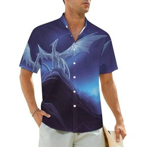 Flying Dragon Herenshirt met korte mouwen, strandshirt, Hawaïaans shirt, casual zomershirt, XS