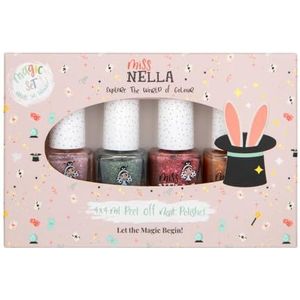 MISS NELLA - MAGIC COLLECTION - Glitternagellak - Set van 4 Stuks - Roze Rood Goud Blauwzilver