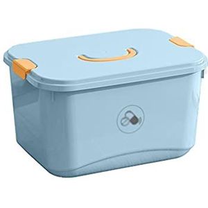 OIFAODAO, EHBO-doos Plastic Medicijnopbergdoos Huishoudelijk draagbaar handvat Medische medicijnopbergdoos 11,4/14,5 inch EHBO-sets,EHBO-doos(Blue,L)