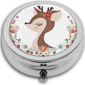 Kerstherten met slinger pillendoos-3 compartiment medicijnpillenetui, draagbare medicijntablet vitamine houder organizer voor portemonnee zak