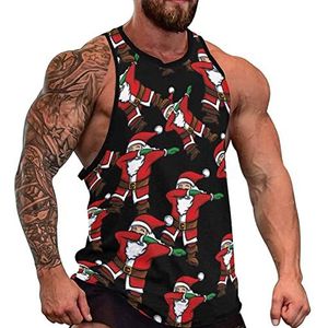 Dabbing Kerstman Tanktop voor heren, mouwloos T-shirt, pullover, gymshirts, workout zomer T-shirt