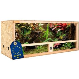REPITERRA Holzterrarium Für Reptilien & Amphibien, Terrarium Mit Frontbelueftung 100x60x60cm