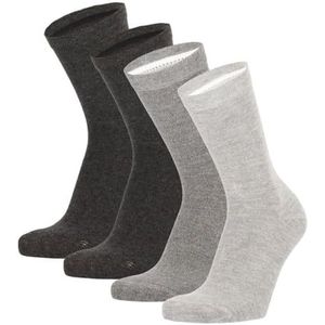 Morethansocks - Bamboe Kindersokken Basic - Grijs - 8-Pak - Maat 31/34 - Naadloos - Kindersokken jongens - Kindersokken meisjes