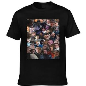 Viplili Josh Actor Hutcherson T-shirt sterren grafisch T-shirt print ronde hals tops korte mouw T-shirt voor mannen vrouwen 8 maten, Zwart, XXL