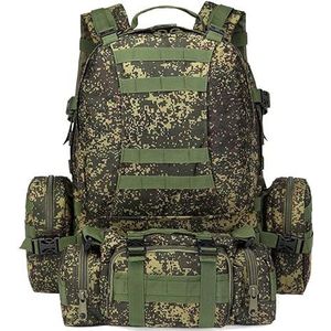 Tactische Combat Camouflage Tas Outdoor Sport Pack Wandelen Rugzak Knapzak Molle 55L Rugzak, Russische Camo, Medium