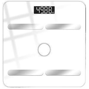Bluetooth Smart Lichaamsvetweegschaal Opladen Elektronische Weegschaal Lichaamsweegschaal Volwassen Vetweegschaal Wegende BMI-analysator Gemakkelijk Te Gebruiken(White-Charging)