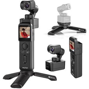 Feiyu Pocket 3 Combo [Officieel] Draadloze Afneembare 3-assige Gimbal Gestabiliseerde Actiecamera, 12MP, 130° FOV, 1/2.3 inch CMOS, 4K 60 Video, Magnetisch, AI-tracking, voor Sport/Motorfiets/Reizen