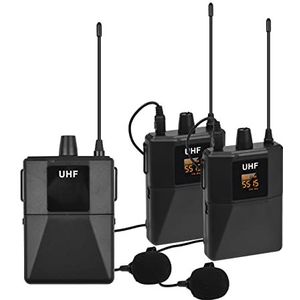 UHF draadloos telefoonsysteem met 2 Body-pa telefoonzenders Ontvanger for smartphone Camera Video Rerding Interview oadcast
