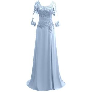 Dames chiffon moeder van de bruid jurk voor bruiloft ruches galajurken cocktailjurk plus size, Lavendel, 32