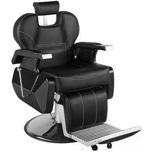 SAYEYBU Barber Chair, 360° Swivel Hydraulic Reclining Salon Chair, Heavy Duty Hairdresser Chair with Adjustable Headrest and Footrest, Beauty Spa Equipment for Hair Stylist, Tattoo,Silver black