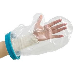 HAIN Gegoten hoes voor volwassenen, transparante waterdichte doucheverband beschermer met afdichtingsbescherming voor hand, pols, vingerwond tijdens het baden of douchen, 100% herbruikbaar (volledige