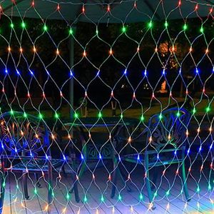 WxiaoD Lichtsnoer, net, voor buiten, lichtnet, 8 modi, waterdicht, kerstverlichting, voor slaapkamer, Kerstmis, bruiloft, avond, huis, tuin (6 x 4 m, 880 leds, kleurrijk)