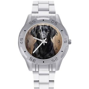 Zwarte Labrador Mannen Zakelijke Horloges Legering Analoge Quartz Horloge Mode Horloges