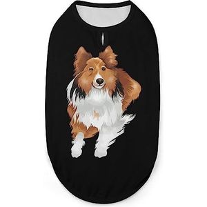 Sheltie Collie Shetland Herdershond Shirts Huisdier Zomer T-shirts Mouwloze Tank Top Ademend Voor Kleine Puppy En Katten