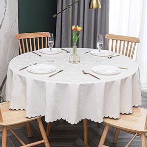 Heavy-duty waterdicht vinyl tafelkleed 90cm, tafelkleden voor ronde tafels, oliebestendige afveegbare tafelkleed, tafelkleed rond voor eettafel binnen buiten feest bruiloft