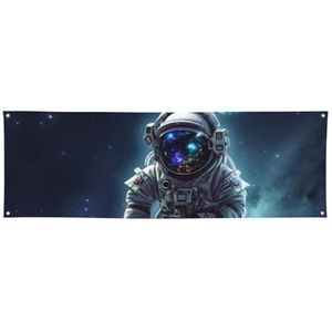 2 x 6 ft polyester banners vlag sterrenstelsel astronaut fotografie achtergrond banner borden met hangende touwen achtergrond banner voor muur borden feest decor vlag foto rekwisieten