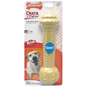 Nylabone Power Chew Extreme Chewing Dura Chew Barbell hond kauwspeelgoed, pindakaas, groot/extra groot
