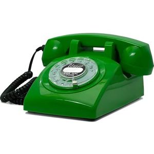 OPIS - 60s CABLE - Vintage Klassieke Bureau Telefoon - Groen - Met Uitwisselbare Set Van Logo's