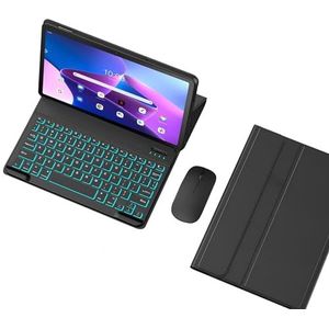 Toetsenbordhoes Voor Lenovo Tab M10 3E Generatie 10,1"" TB328FU, Afneembaar Draadloos Toetsenbord Met Achtergrondverlichting En Magnetische Beschermhoes, Oplaadbare Muis,zwart
