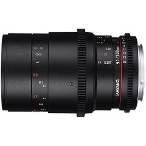 SAMYANG 13100T3.1S 100 mm T3.1 VDSLR ED UMC Macro lens voor aansluiting Sony zwart