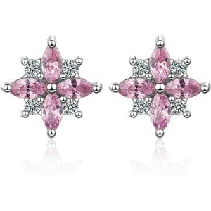 Meisjes 'Leuke Romantische Kersenbloesems Stud Oorbellen Minimale Roze Bloem CZ Stone Stud Sakura Earring Piercing Sieraden Voor Vrouwen