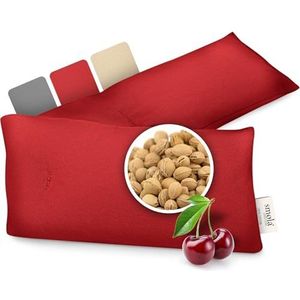 smøla Kersenpitkussen voor de nek en schouder voor magnetron, weldadig warmtekussen en koudekussen, natuurlijke warmwaterkruik, korrelkussen, lang, wijnrood