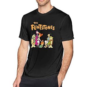 Baby's Pebbles Flintstone Men's Pure Cotton Short-Sleeved T-Shirt Unique tee Black overhemden(Small)