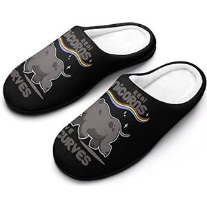 Rhino Echte Eenhoorn Katoenen Slippers Voor Vrouwen Warme Anti-Slip Rubber Zool Huisschoenen Voor Indoor Hotel 7-8 (39-40)