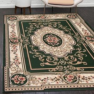 Mazovia Vloerkleed Oriëntaals - Tapijt Kortstondig Pooltje - Tapijten Oriëntaals Patroon - Tapijt Woonkamer, Slaapkamer, Eetkamer - OEKO-TEX Carpet - Rug - Groen 250 x 300 cm