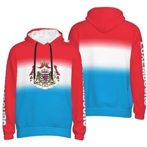 FAGIUCHI Luxemburgse vlag gradiënt kleur hoodies sweatshirt trui bovenkleding capuchon zakken trekkoord, Meerkleurig, 4XL