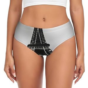 JBJGKHLP Zwarte Parijs Eiffeltoren Print Vrouwen Slips Ademend Ondergoed Vochtafvoerend Werk Thuis Oefenen Vissen, Zwart, XS