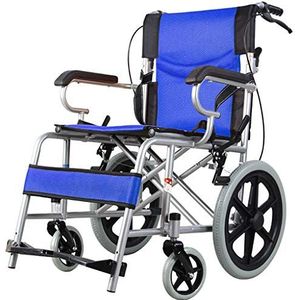 Rolstoelen Opvouwbare rolstoel - Comfort opvouwbare lichtgewicht draagbare transportstoel, frame van koolstofstaal/massief wiel, voor ouderen met een handicap