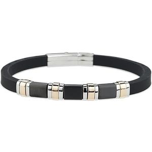 Sovrani Sieraden voor heren uit de Infinity-collectie. Armband van staal en siliconen, lengte: 22 cm, met karabijnsluiting. De referentie is: J7093, Gelegeerd staal