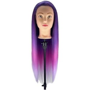 70 cm 100% hoge temperatuur vezel blond haar mannequin hoofd trainingshoofd for kapsels vlecht kappers poppenhoofd(Head 5)