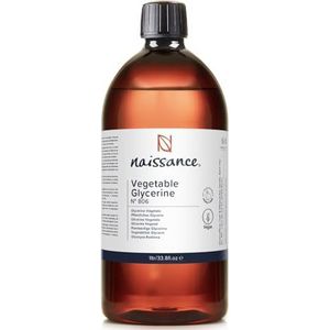Naissance Plantaardige glycerine (glycerol) (nr. 806) 1 liter (1000ml) - vloeibaar, 100% Eur. Ph. Kwaliteit & levensmiddelenkwaliteit, veganistisch, natuurlijk, parfumvrij, geen GGO