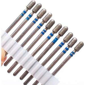 Mozulon 10-delige diamantfrees for nagelboor for elektrische manicuremachine, nagelriemreinigingsvijlen, apparatuur en accessoires(10PC-NO45)