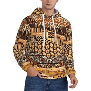 TTIGLHOH Afrikaanse Stijl Patchwork Winter Hoodies Voor Mannen Fleece Gevoerde Sherpa Trui Kangoeroe Pocket Comfort Fit, Winter Sweatshirt, Zwart, M
