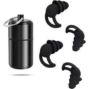 QKEPCY Siliconen oordopjes om te slapen, oordopjes, concerten, oordopjes om te slapen, oordopjes, ruisonderdrukking, motorfiets, oordopjes, vliegtuig (zwart)